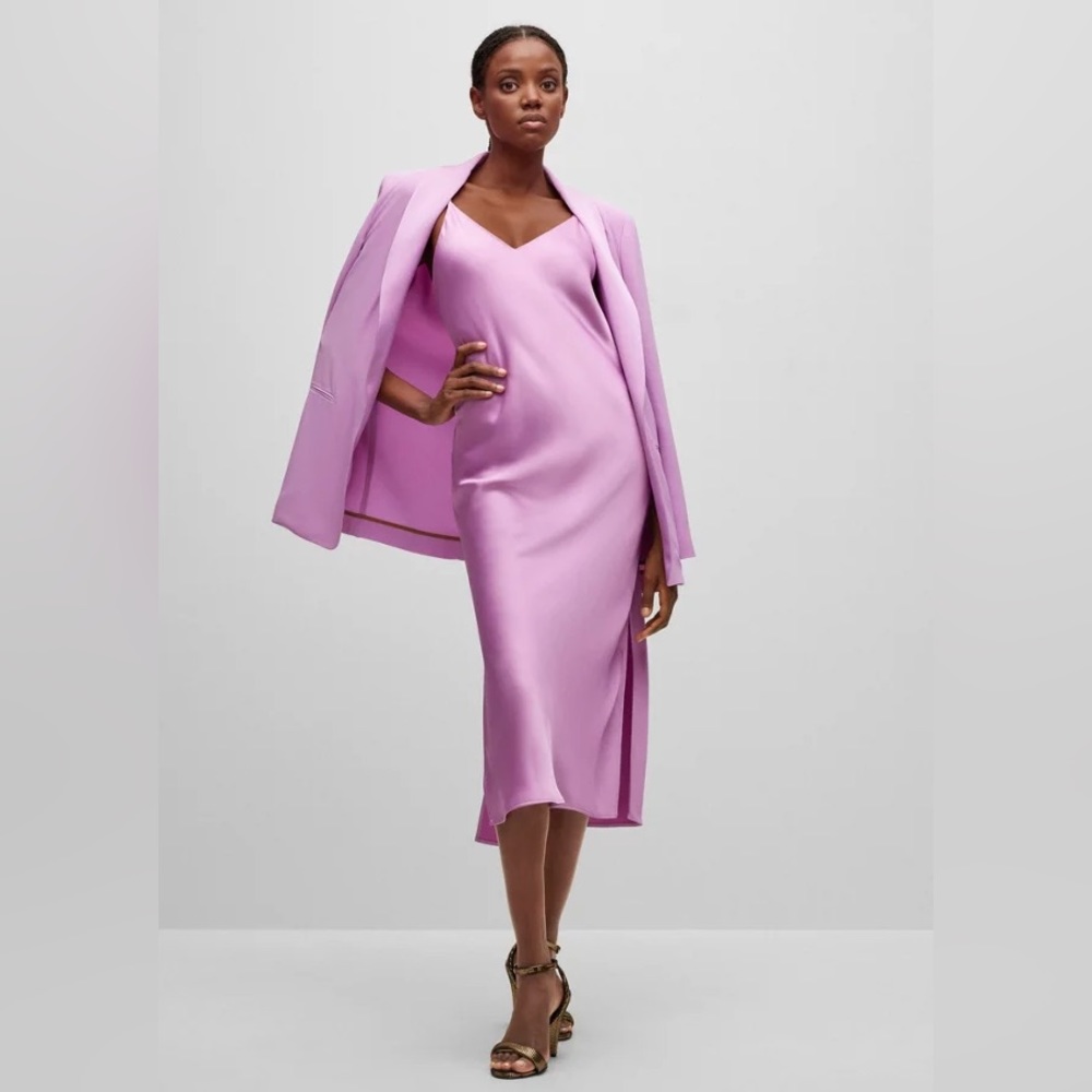 Hugo midi slip dress with chain strap detail